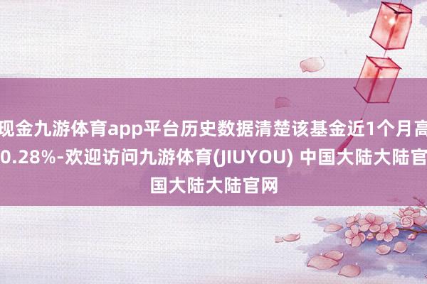 现金九游体育app平台历史数据清楚该基金近1个月高涨0.28%-欢迎访问九游体育(JIUYOU) 中国大陆大陆官网